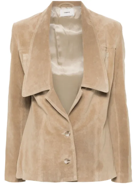 Coperni suede single-breasted jacket Neutrals COPBL14859