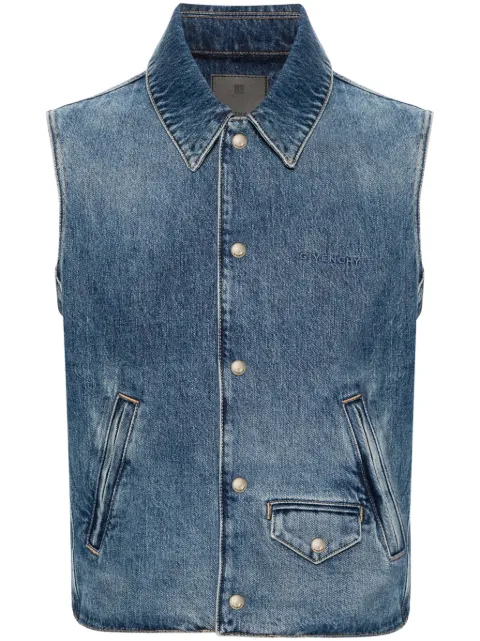 Givenchy logo-embroidered denim vest Blue BM01795Y99