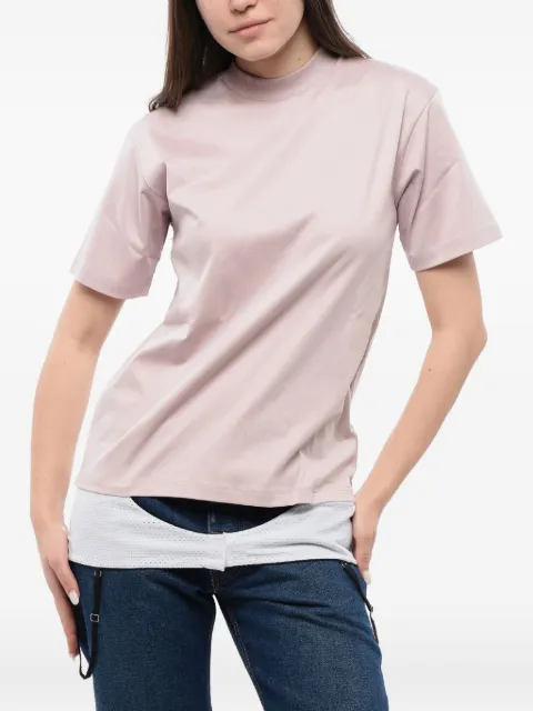 Off-White logo-embroidered cotton T-shirt Pink OWAA129S24JER0013636