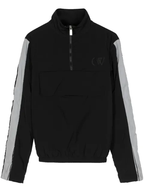 Off-White logo-embroidered half-zip jacket Black OWVL039S24FAB0011010
