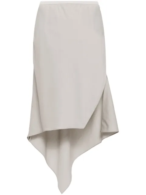 Helmut Lang asymmetric wool midi skirt Grey O01HW302