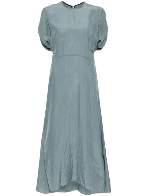 Victoria Beckham gathered-detail shorts-sleeved dress Blue 1224WDR005625A