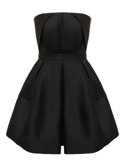 Dice Kayek strapless pleated mini dress Black SS24R259