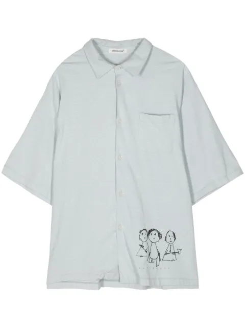 Undercover graphic-print cotton shirt Blue UP1D4409