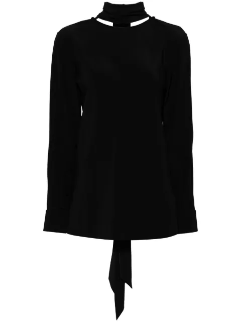 Helmut Lang detachable-scarf silk blouse Black O01HW522