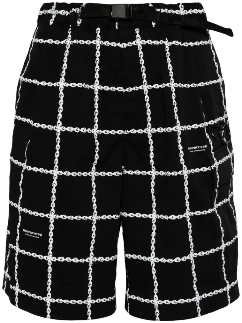 Undercover logo-print belted shorts Black UC1D4505
