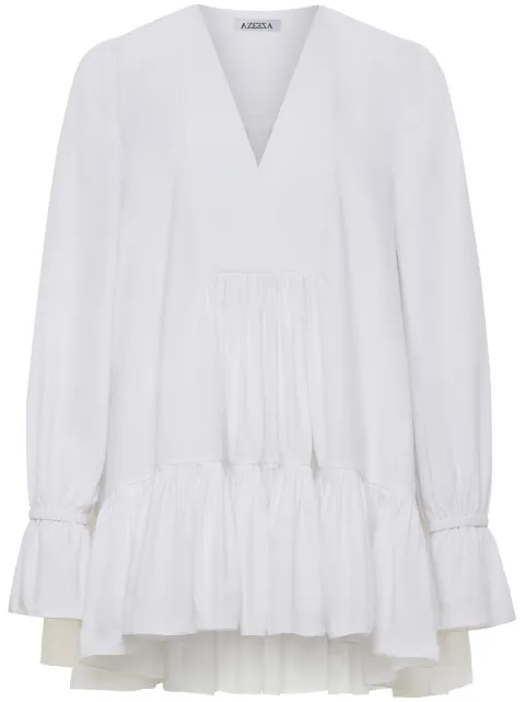 AZEEZA Thistle ruffle poplin minidress White THISTLEMINIPOPWHT
