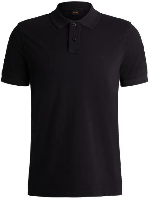 BOSS logo-print cotton polo shirt Black 50507813