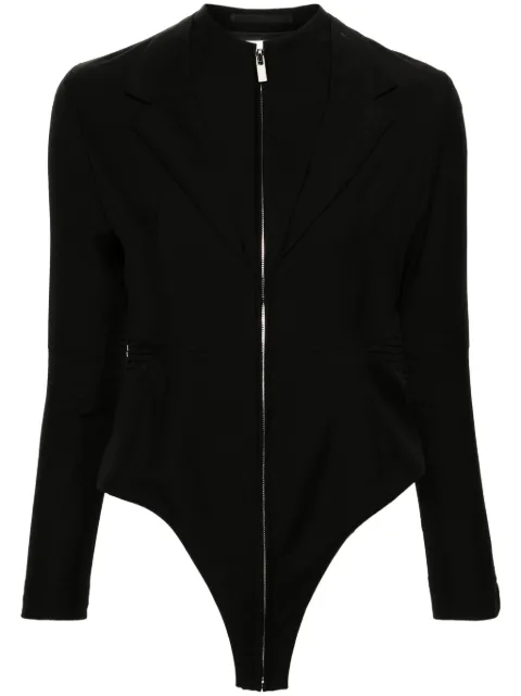 Noir Kei Ninomiya pintuck-detailing tailored bodysuit Black 3MJ004