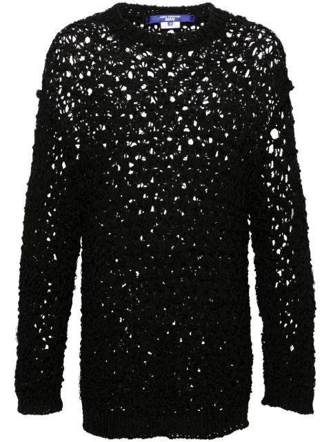 Junya Watanabe MAN open-knit linen-blend jumper Black WMN004