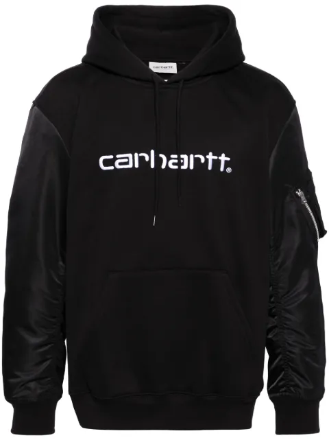 Junya Watanabe MAN x Carhartt logo-embroidered hoodie Black WMT908