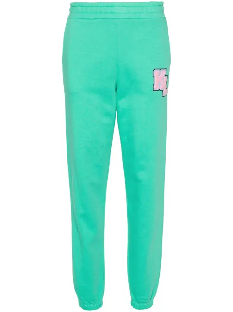 Karl Lagerfeld logo-appliqué tapered trousers Green 240W1053182