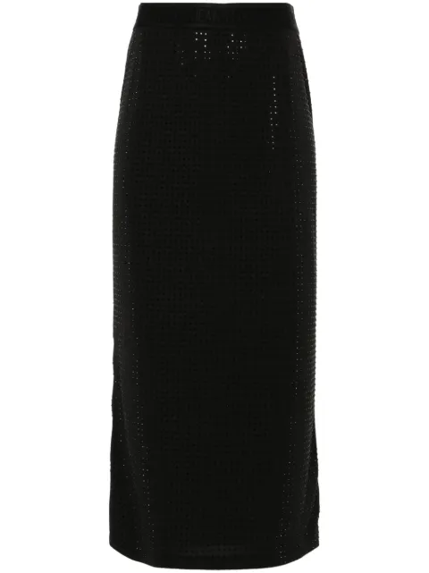 Versace Jeans Couture crystal-embellished midi skirt Black 76HAE8B6J0124
