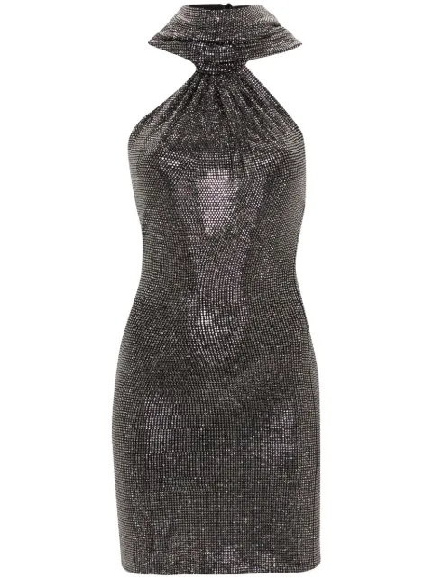 Giuseppe Di Morabito rhinestone-embellished hooded mini dress Black 02SSDR361FC02302