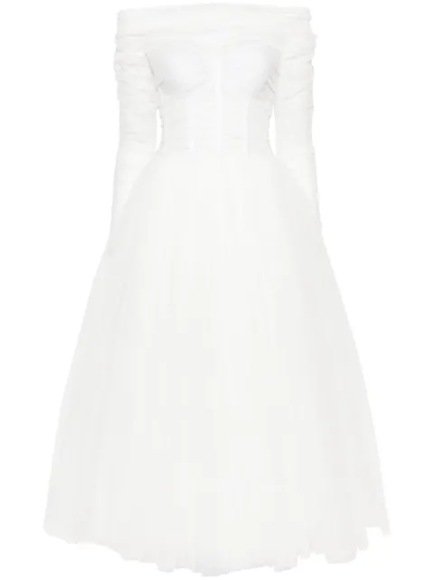 Ana Radu corset tulle midi dress White 40921