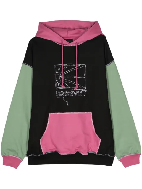 RASSVET logo-embroidered cotton hoodie Black PACC14T027