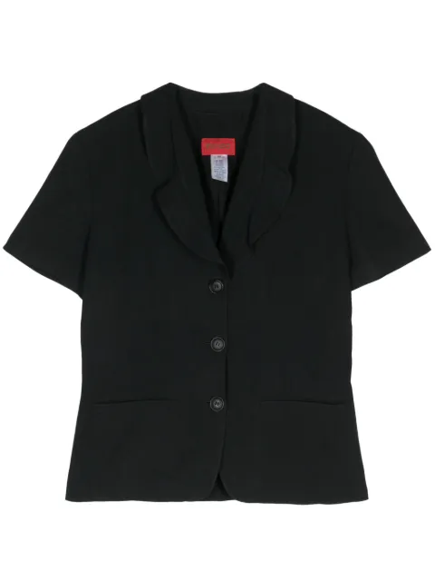 Kenzo Pre-Owned 1990s crepe short-sleeved jacket Black KEN250KQ