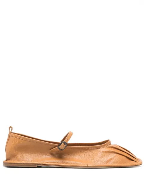 Hereu Dansa pleated slippers Brown DASSWFS24