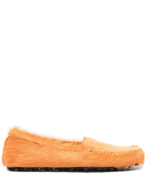 Marni slip-on calf-hair loafers Orange MOMR005800P4122