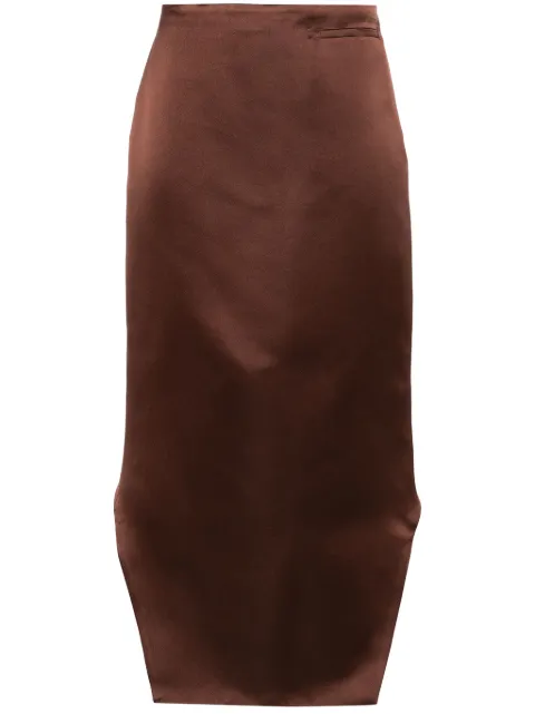 Givenchy high-low hem satin skirt Brown BW40TH1YG0