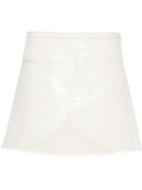 Courrèges Ellipse crocodile-effect leather mini skirt White 224LJU171CR0062