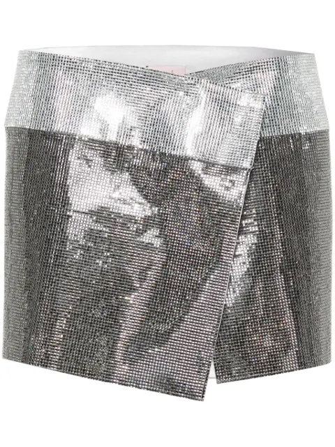 Nuè rhinestone-embellished mini skirt Silver 2401SK00711