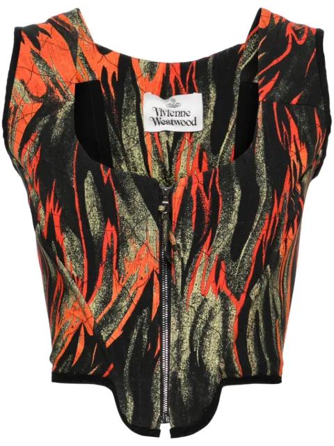 Vivienne Westwood Pre-Owned 2002s flame-print corset top Black VIWE1200KA