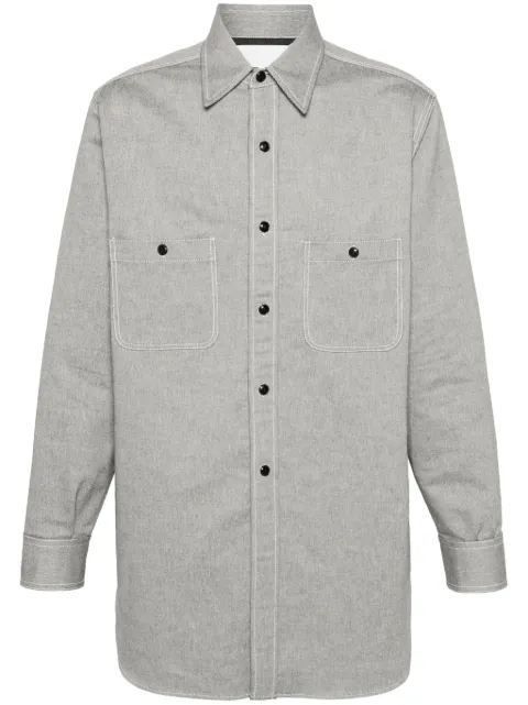 Maison Margiela pointed-collar cotton shirt Grey S67DT0013M30004