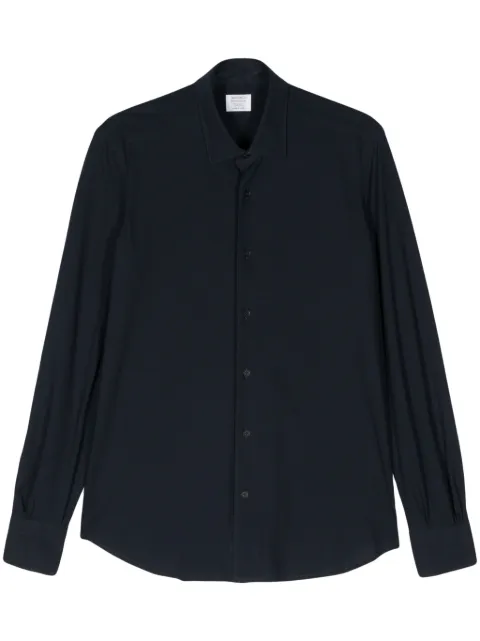 Mazzarelli tonal stitching cotton shirt Blue ICECOTTON2