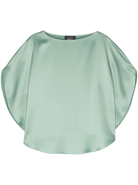 Gianluca Capannolo tonal stitching satin-finish blouse Green 24ET595400