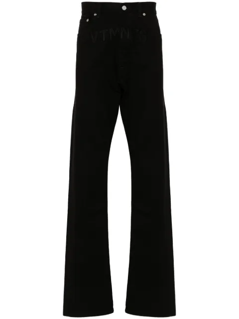 VTMNTS logo-embroidered straight-leg jeans Black VL20PA280BB