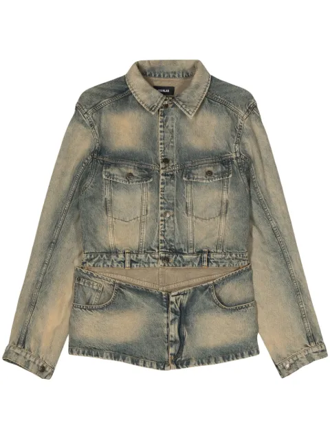 EGONlab. cut-out detail denim jacket Blue SS24OU003