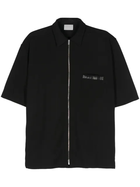 VTMNTS raised logo-detail short-sleeve shirt Black VL20SH160B