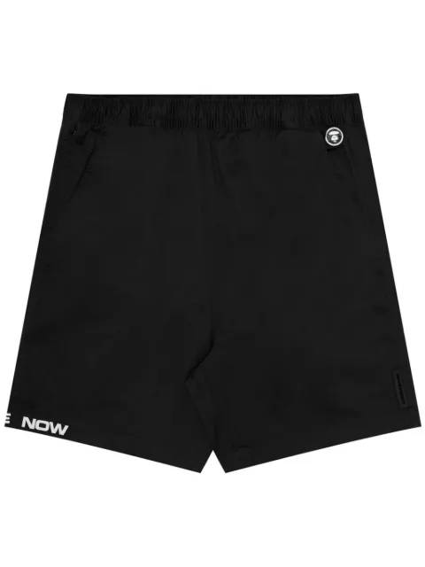 AAPE BY *A BATHING APE® logo-embroidered elasticated-waist shorts Black ASPA668XXM