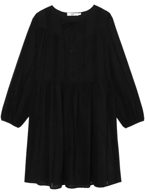 b+ab lace-detail cotton smock dress Black 4S127AS