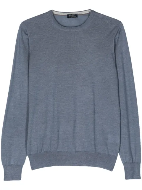 Barba crew-neck fine-knit jumper Blue 1319057567