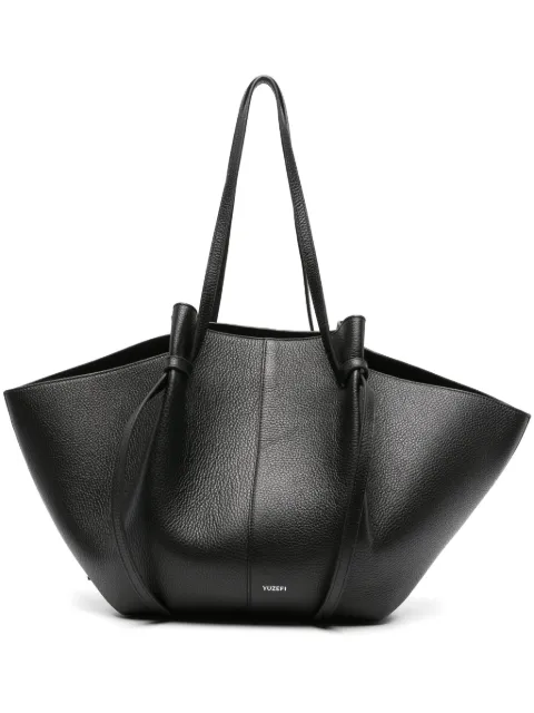 Yuzefi Mochi pebbled shoulder bag Black YUZCOHBLML034