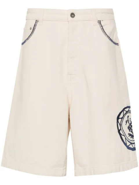 Drôle De Monsieur Le Short Art de la Table denim shorts Neutrals DBS127CO119