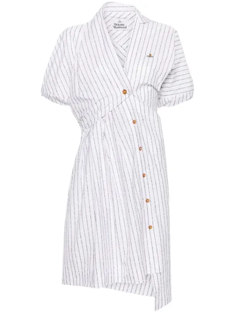 Vivienne Westwood logo-striped asymmetric dress White 11010368W00RU