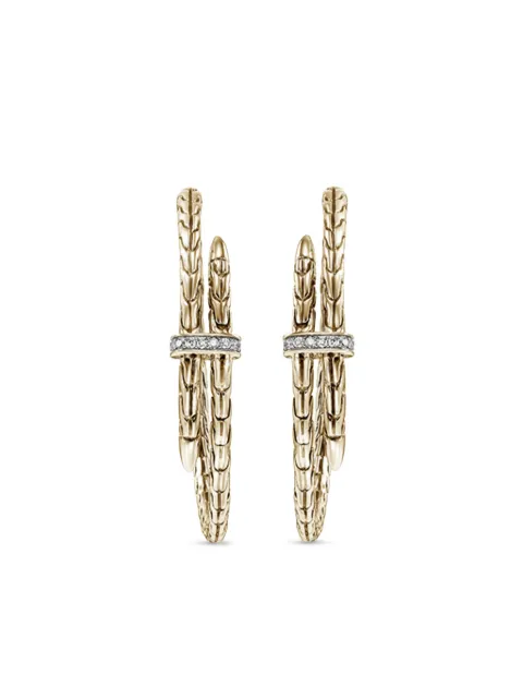 John Hardy 14kt gold Spear diamond hoop earrings Gold EGGX9012472DI
