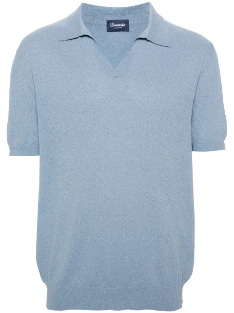 Drumohr split-neck polo shirt Blue D9SP146