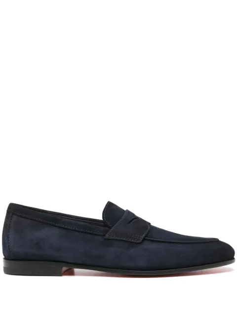 Santoni penny-slot suede loafers Blue MCNC18837SA4SEAAU60