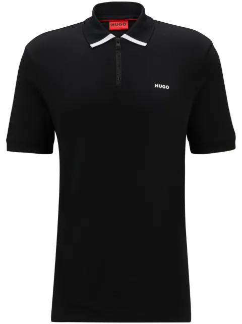 HUGO logo-print cotton polo shirt Black 50511721