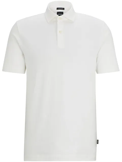 BOSS cotton-linen mélange polo shirt White 50511600