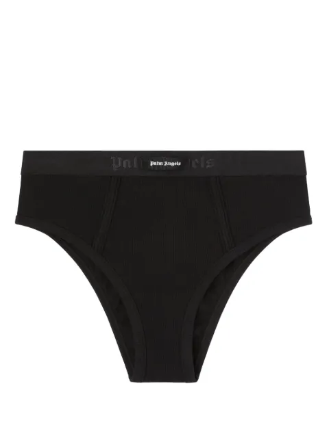 Palm Angels logo-waistband high-waist briefs Black PWUC008F24FAB0021010