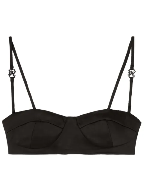 Palm Angels monogram balconette-style bra Black PWUB014F24FAB0021010