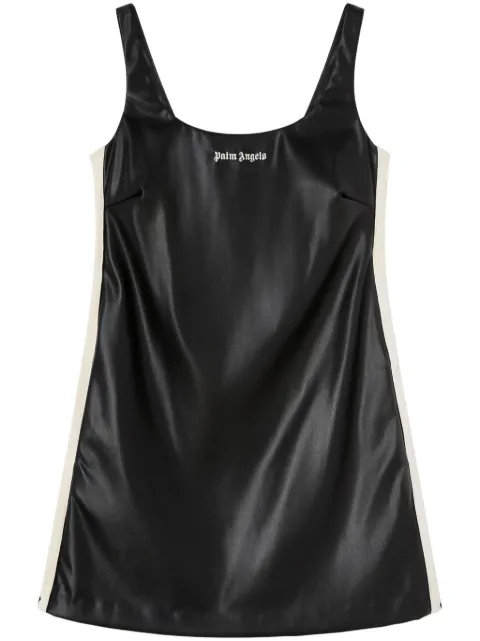 Palm Angels logo-embroidered square-neck minidress Black PWDB243F24FAB0011003