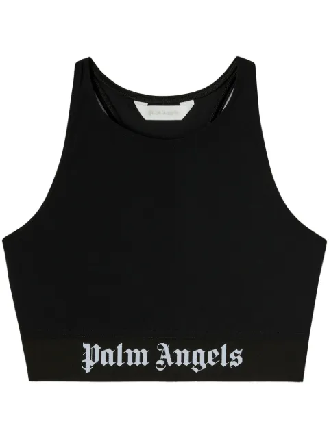 Palm Angels logo-underband compression top Black PWVO024C99FAB0011001