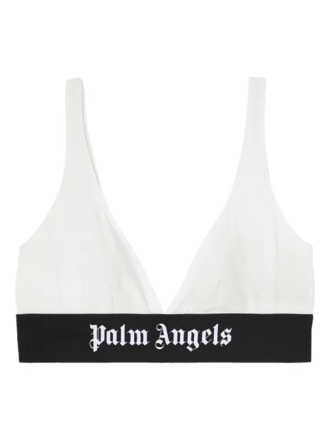 Palm Angels logo-underband triangle-cup bra White PWUB001C99FAB0030110