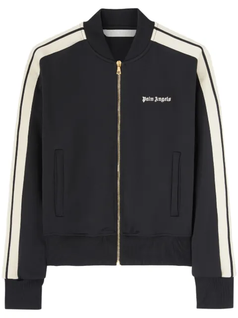Palm Angels logo-print track bomber jacket Black PWBD050C99FAB0011003